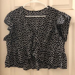 Navy Floral Crop Top